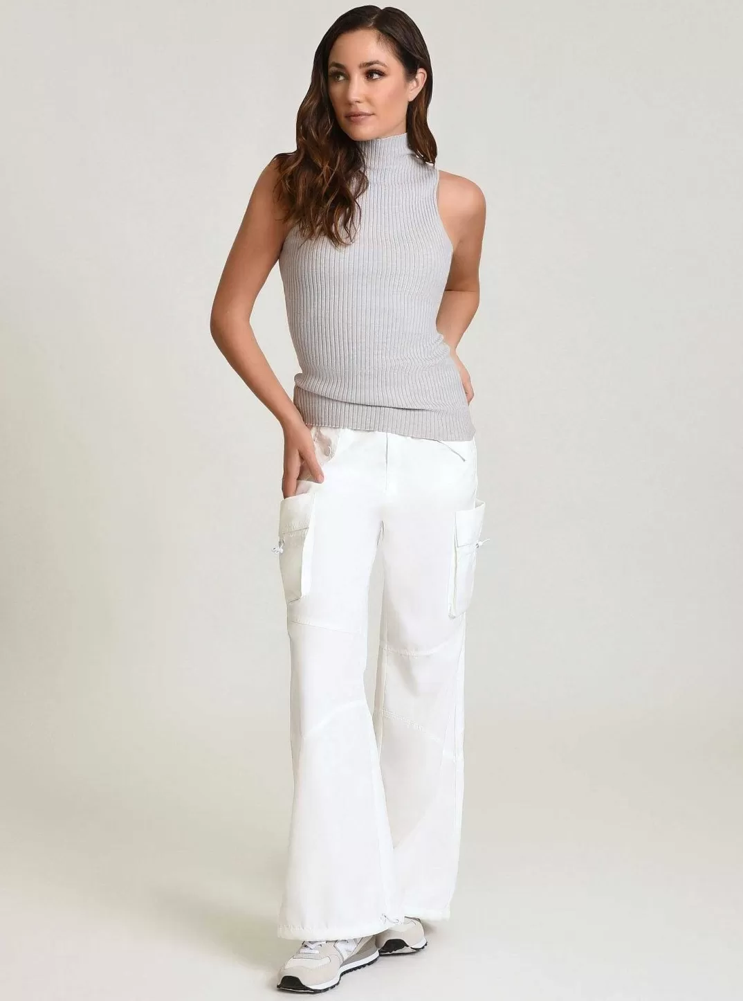 Blanc Noir Debardeur Charlotte A Col Montant^Femmes Hauts