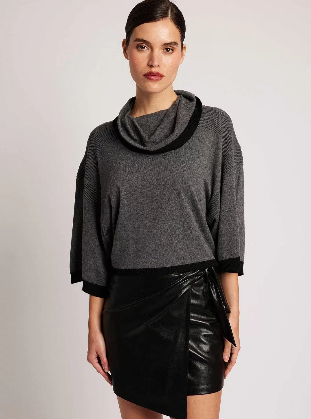 Blanc Noir Jupe Portefeuille Emma^Femmes Bas
