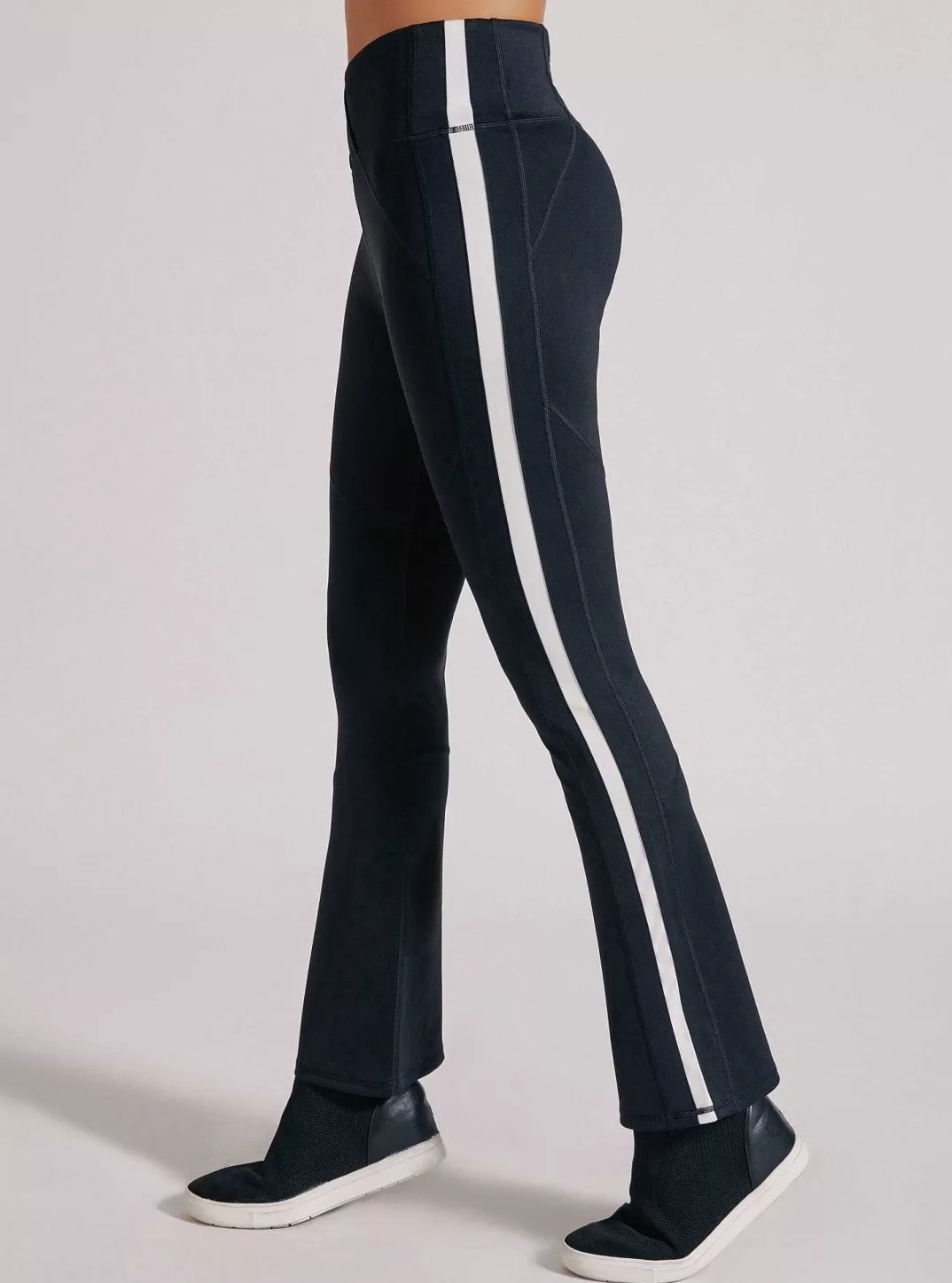 Blanc Noir Legging Bootcut A Rayures De Course^Femmes Bas