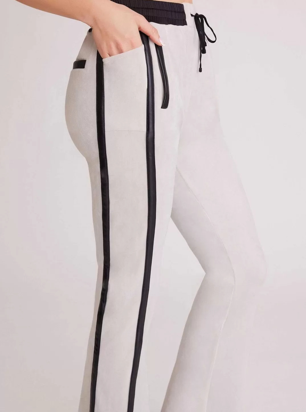 Blanc Noir Pantalon Sportif En Velours^Femmes Vêtements De Sport