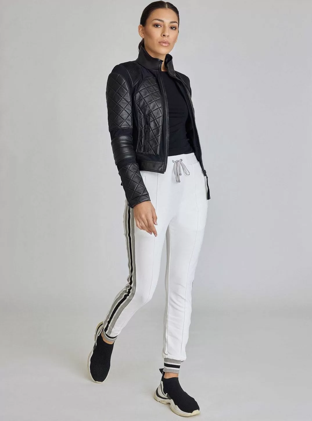 Blanc Noir Pantalon Sportif Porto^Femmes Bas