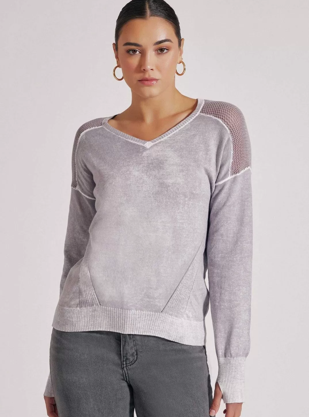 Blanc Noir Pull Chasseresse Col V^Femmes Hauts
