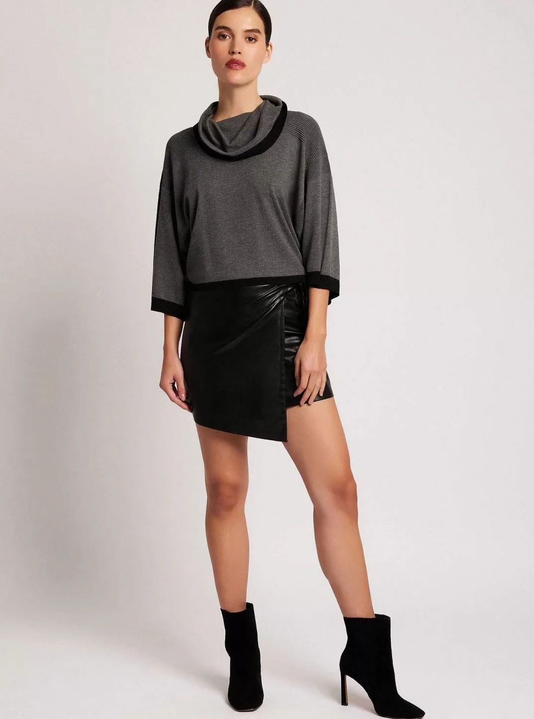 Blanc Noir Pull Chine A Col Benitier Portola^Femmes Chandails