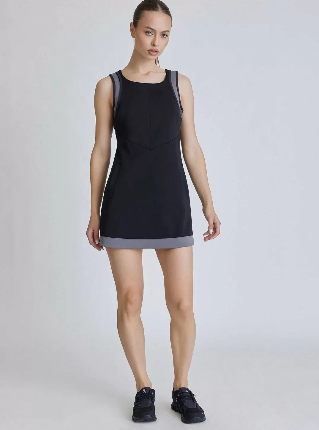 Blanc Noir Robe De Tennis Color Block - Noir^Femmes Robes Et Combinaisons