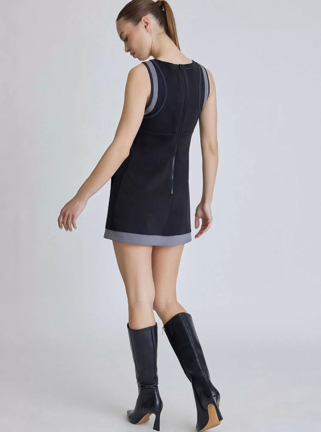 Blanc Noir Robe De Tennis Color Block - Noir^Femmes Robes Et Combinaisons