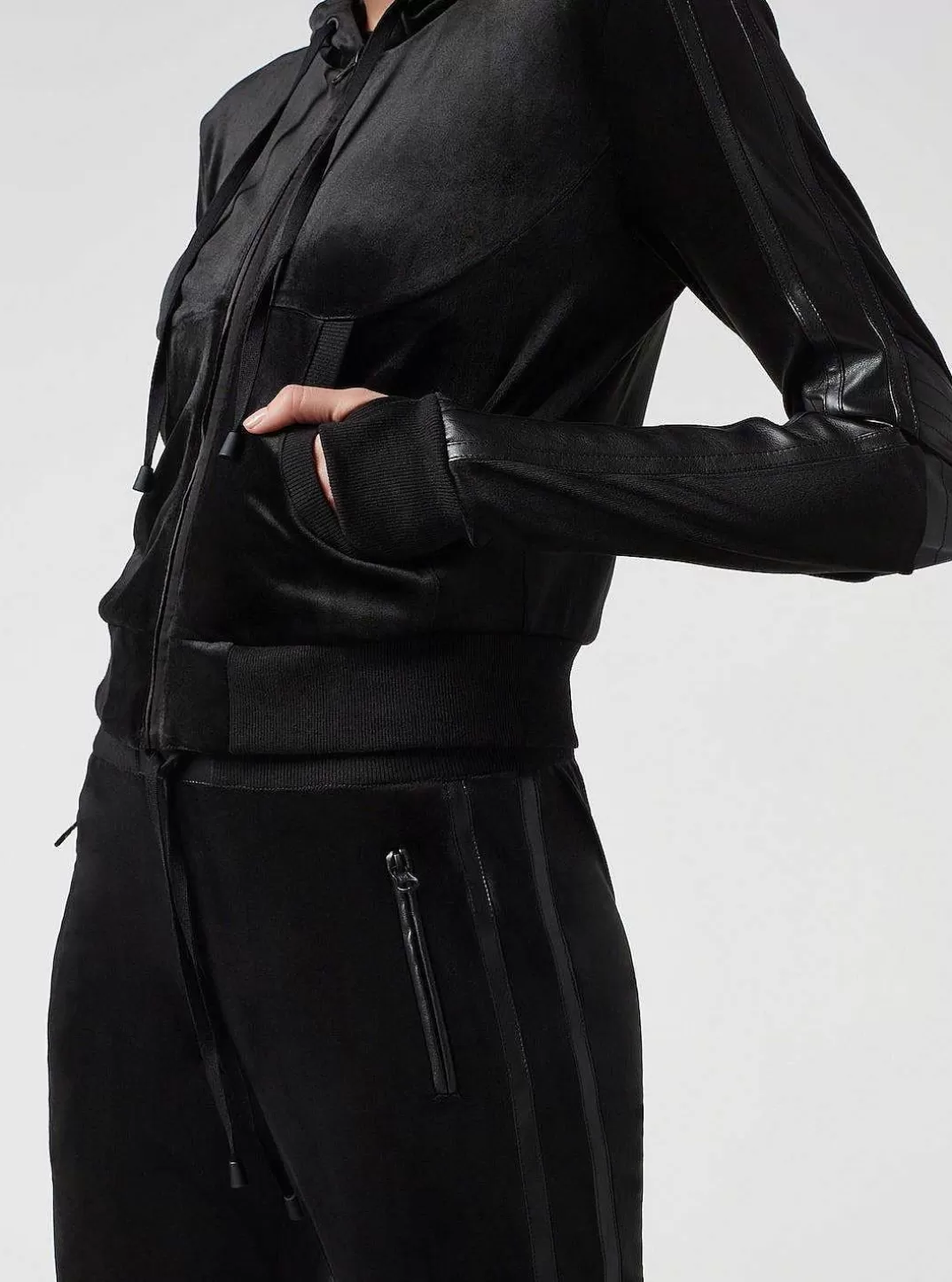 Blanc Noir Sweat A Capuche Court Interpol^Femmes Hauts