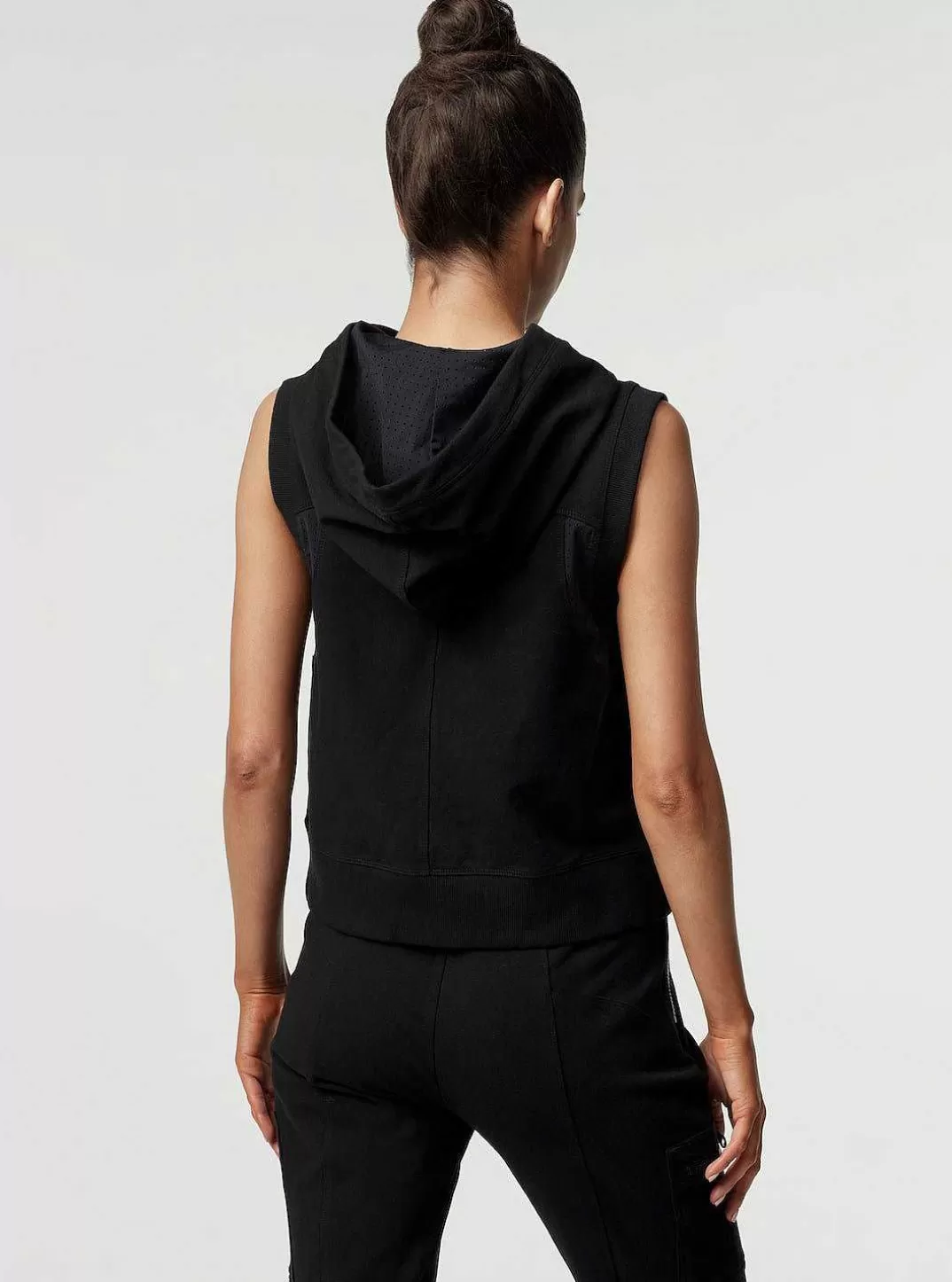 Blanc Noir Sweat A Capuche Tempete^Femmes Hauts