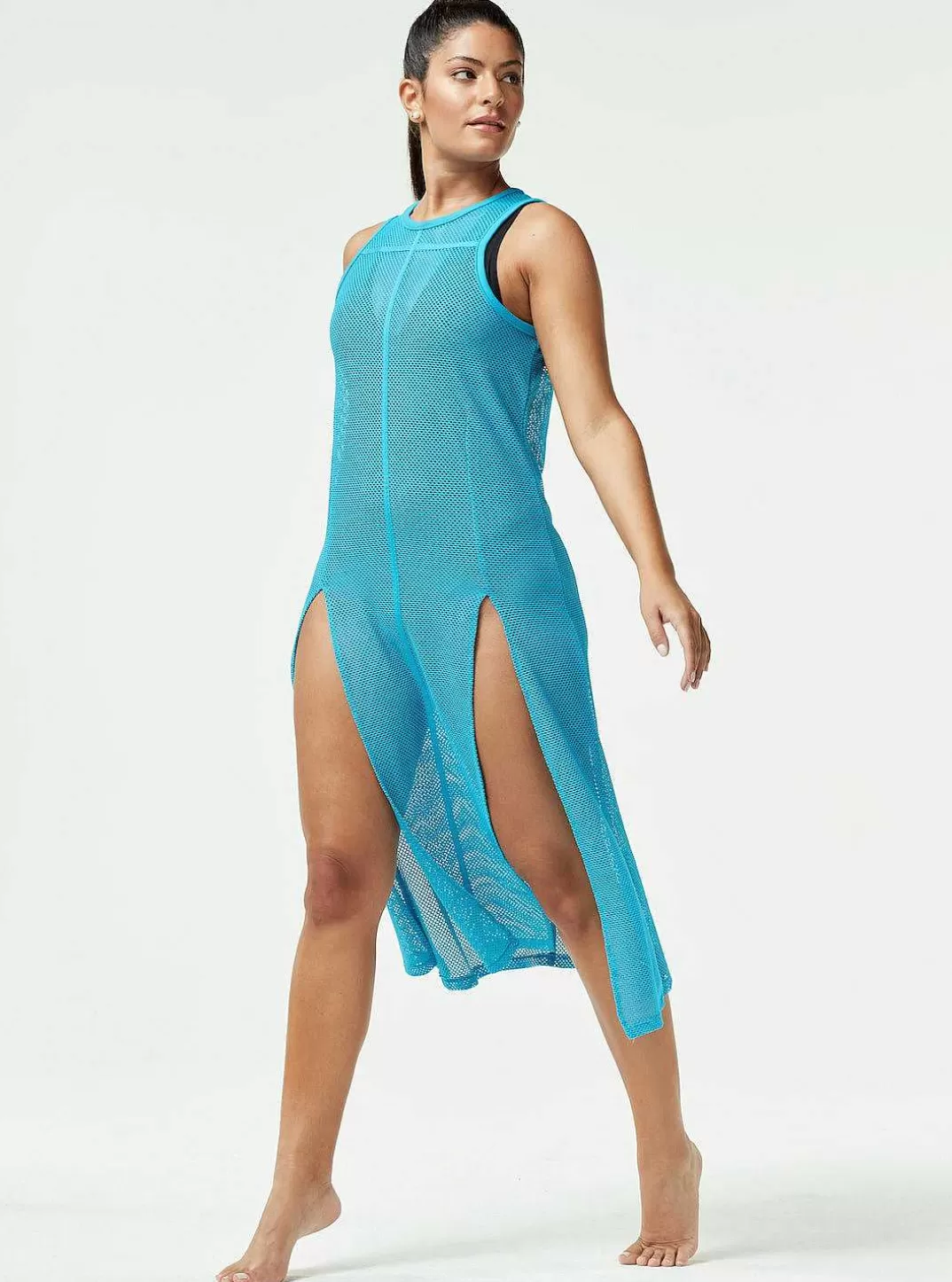 Blanc Noir Tunique En Maille Taiyo - Aqua^Femmes Hauts