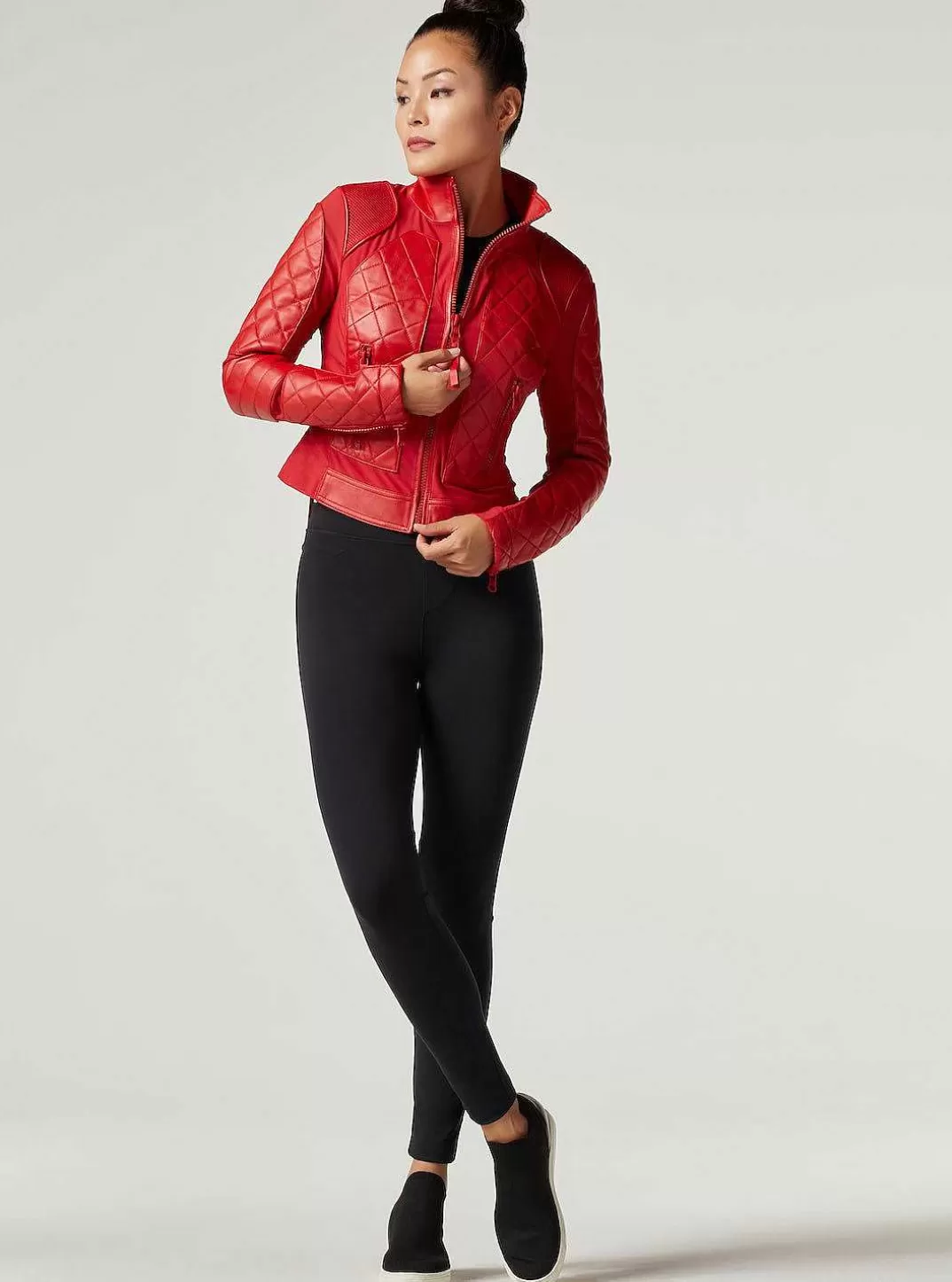 Blanc Noir Veste De Moto^Femmes Motos