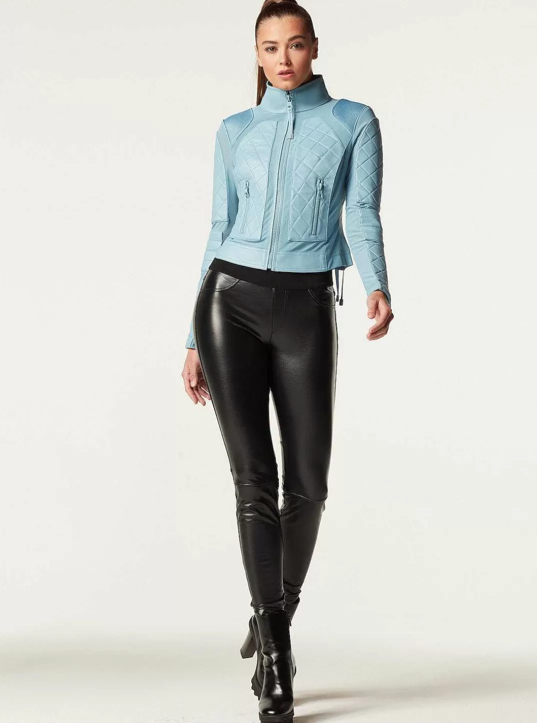 Blanc Noir Veste De Moto^Femmes Motos