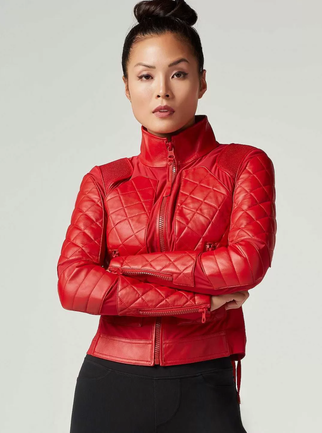 Blanc Noir Veste De Moto^Femmes Motos