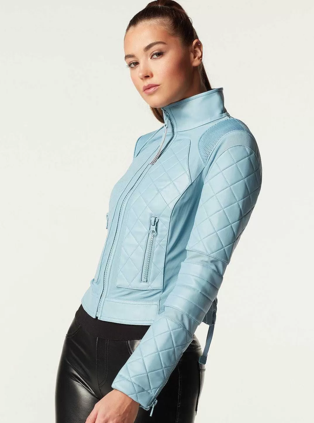 Blanc Noir Veste De Moto^Femmes Motos