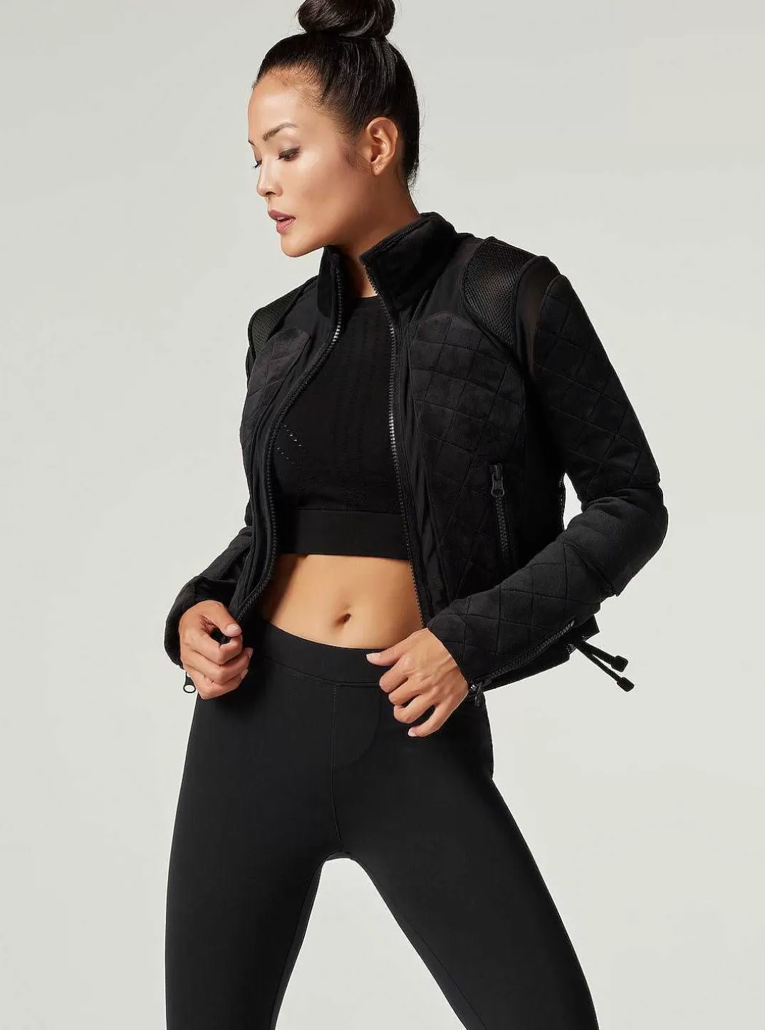 Blanc Noir Veste De Moto En Velours^Femmes Motos