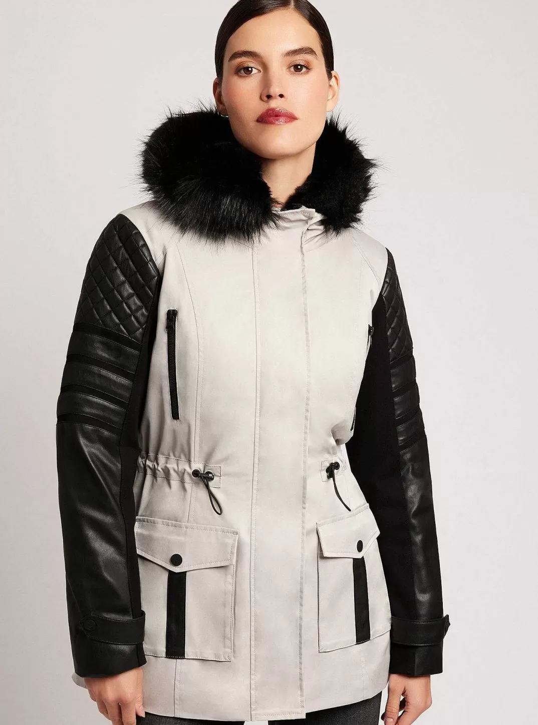 Blanc Noir Veste Enfield Hybride Solide^Femmes Doudounes Et Manteaux