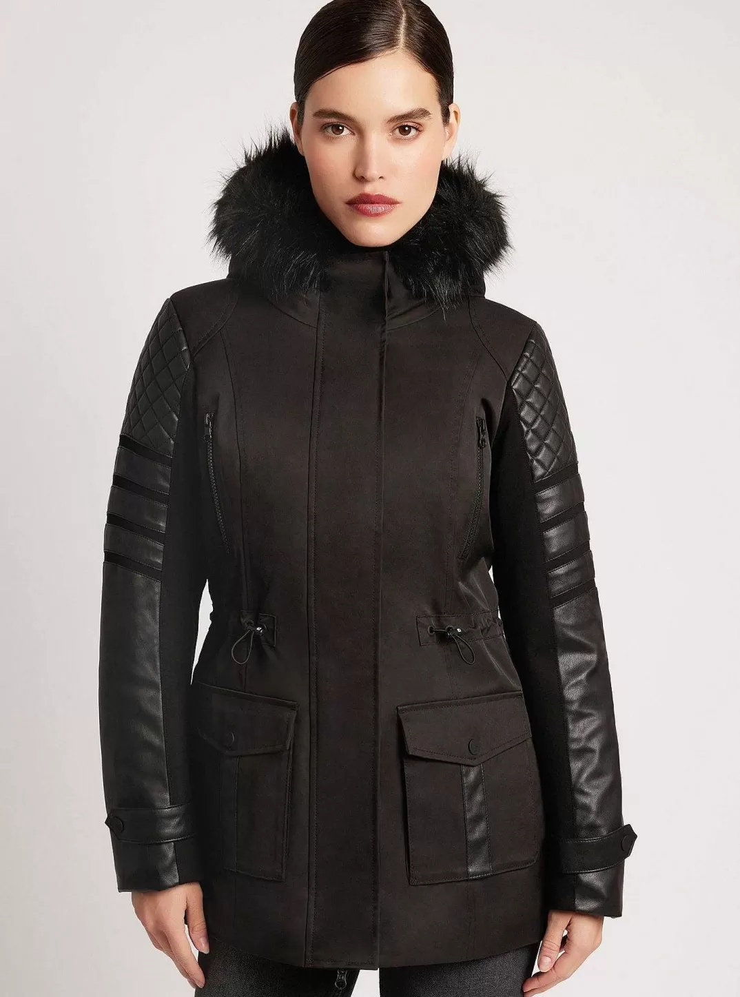 Blanc Noir Veste Enfield Hybride Solide^Femmes Doudounes Et Manteaux