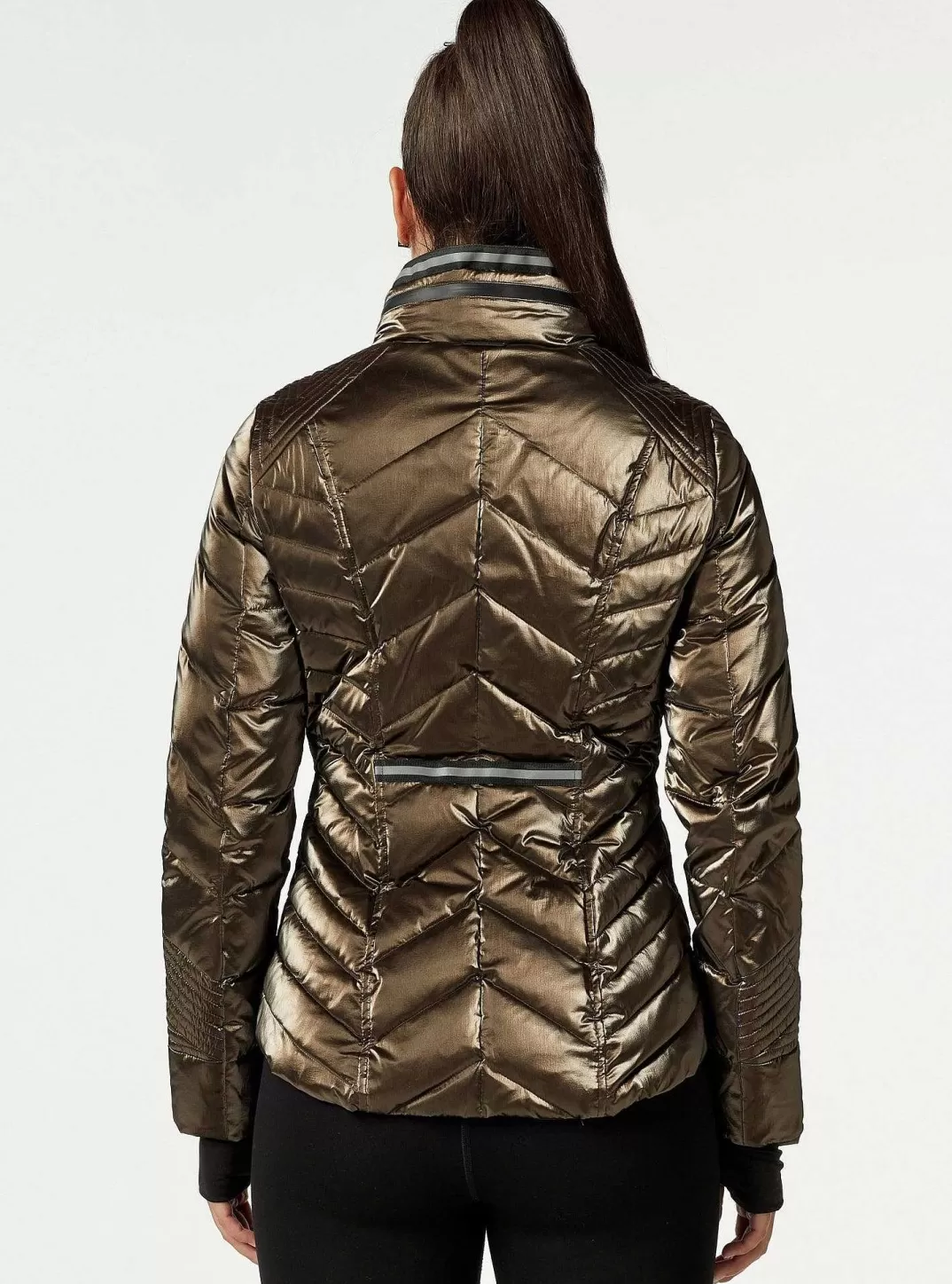 Blanc Noir Veste Matelassee En Duvet Super Hero Avec Bordure Reflechissante^Femmes Doudounes Et Manteaux