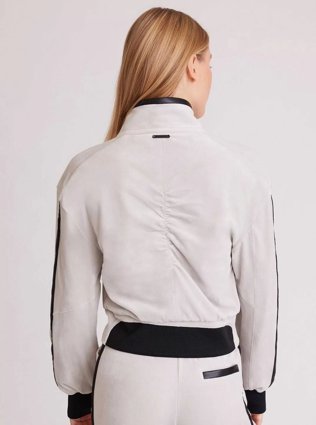 Blanc Noir Veste Sportive En Velours^Femmes Hauts