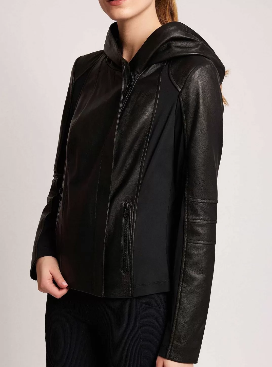 Blanc Noir Veste Trop Timide^Femmes Motos